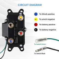 250A 12V Winch Solenoid Relay Contactor Winch Rocker Thumb Switch with Mounti…