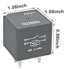 2Pcs Relay 4 Pin 12V 40A SPDT A/C Compressor Control Fuse S Number of Items: 2