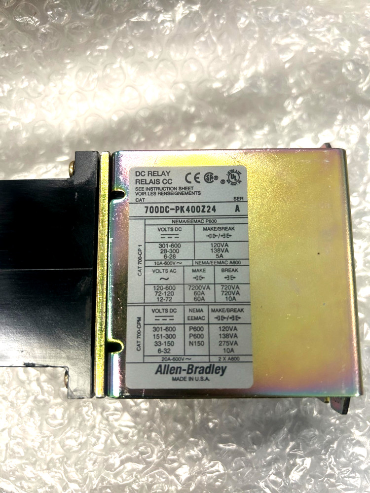 Allen Bradley DC Relay Relais CC 700DC-PK400Z24 Series A