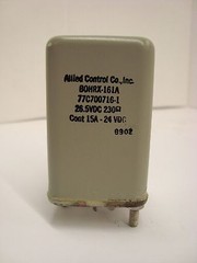 Allied Control Co. BOHRX-161A relay, 26.5VDC, 230 OHMS, cont 15A – 24VDC