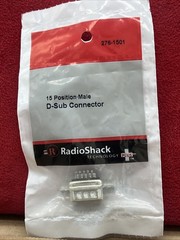 RadioShack 276-1501, 15 Position Male Solder terminals, D-Sub Connector