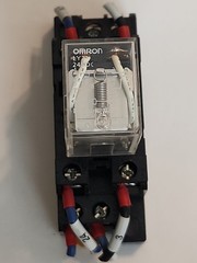 Used Omron LY2 Pole Relay W/ Omron 2146H2 Base 24VDC Din Rail Mountable