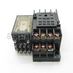Coil DC12V Power Relay 4PDT Contact 3A MY4NJ HH54P HHC68B-4Z With Socket Base