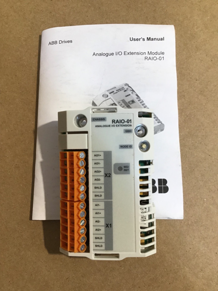 ABB RAIO-01 ANALOG I/O EXTENSION MODULE, ANALOG OUTPUT 0-20MA. NEW IN BOX