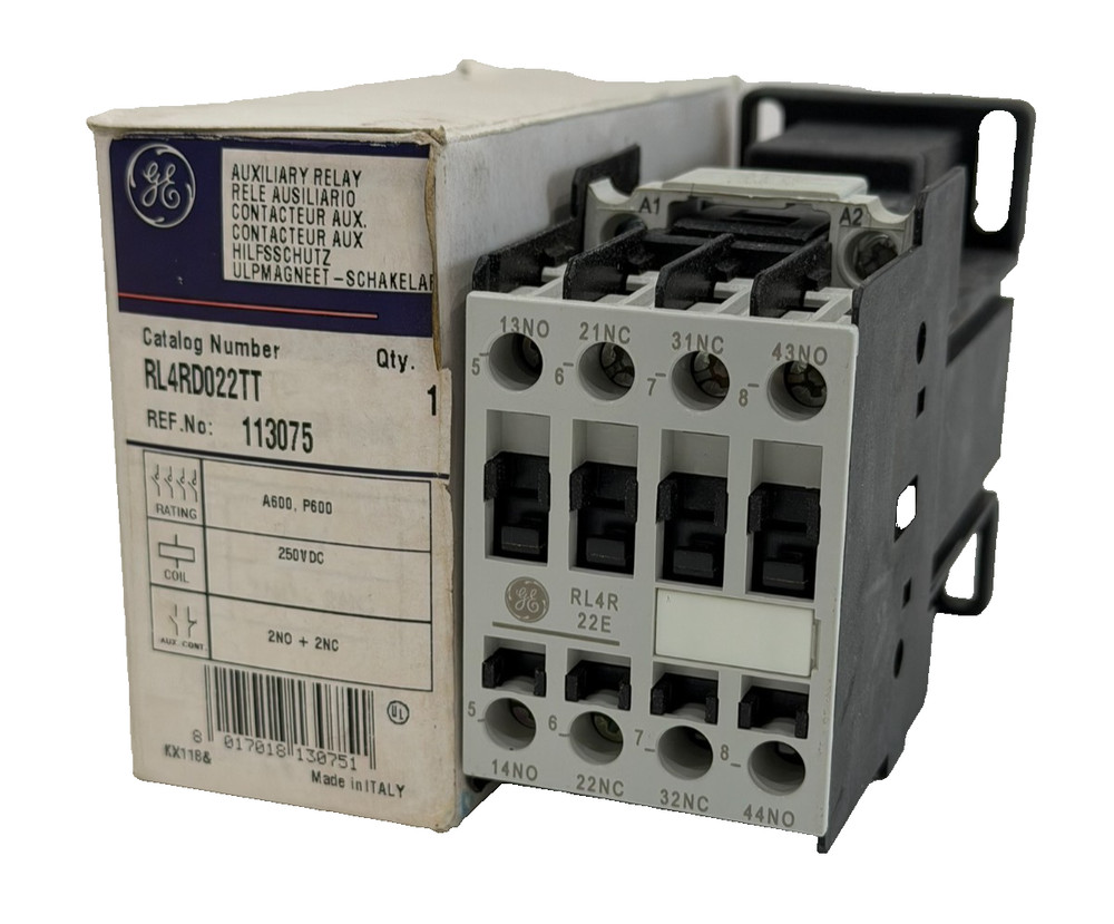 NEW GENERAL ELECTRIC RL4RD022TT AUXILIARY RELAY