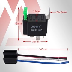 APIELE 4 Pin Relay 12V 40A With 30A Fuse DC SPST Fused Normally Open 1NO With…