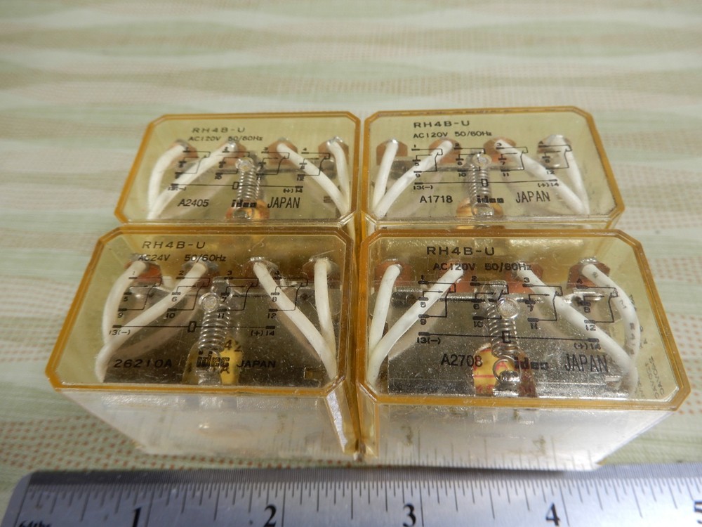 IDEC RH4B-U 4PDT Relays Qty 4 120VAC Coils BX