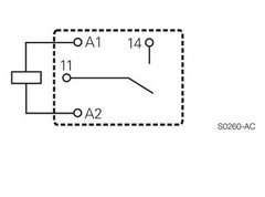 1 pc Relay 12V coil, 10A contact, SPST by TE-CONNECTIVITY P/N T7NS1D1-12