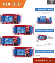 DC 5V Relay Module 4pcs, 10A Rated with Gold Contacts for Maximum Durability