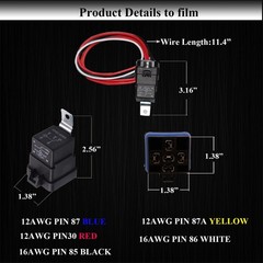 HOPUT 1 Pack 60/80 Amp 12 Volt Waterproof Automotive Relay with Pigtail, 5Pin…