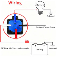 2Pcs 40/30 Amp Waterproof Relay Switch 12AWG Harness Set with Built-In Diode- 12