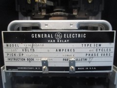 General Electric 12ICW53A1A Var Relay Type ICW GE 12 ICW 53A1A 120 V 60 Cycles