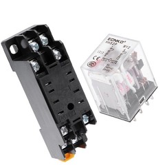 HH52P AC 12V Coil DPDT 8 Pins Electromagnetic Power Relay Red LED Light w socket