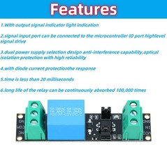MTDELE 6Pcs DC 3.3V Relay Module 1 Channel Optocoupler 3V/3.3V Relay…