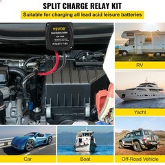 Split Charge Relay Kit, 6mtr 12V, Automatic Dual Battery Isolator Kit with 14…