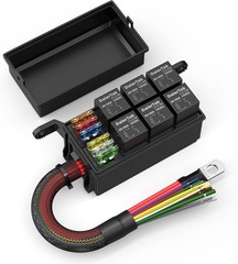 12V Relay Box 6 Way12 AWG Pre-Wired Waterproof Relay Box 6 Slot ATC/ATO Fuse Rel