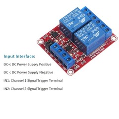 2pcs DC 12V Relay Module 2 Channel Relay Board with Optocoupler Support High or