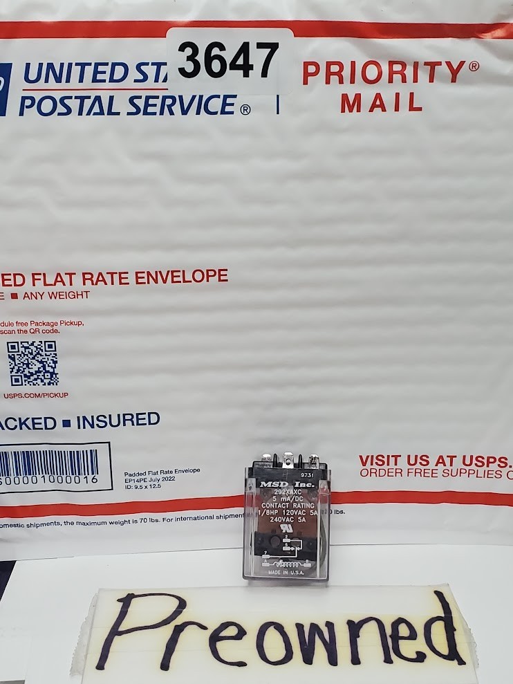 MSD Inc 292XAXC Relay – Used General Purpose Industrial Power Relay