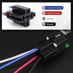4 Pin Relay 12V 40A With 30A Fuse DC SPST Fused Normally Open 1NO With 14 AWG Ha