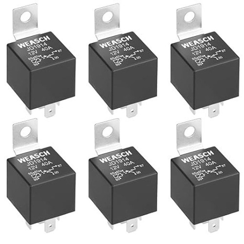 6 Pack Car Relay, 12V 40A, 5 Pins SPDT, Automotive Switches and Starters, Waterp