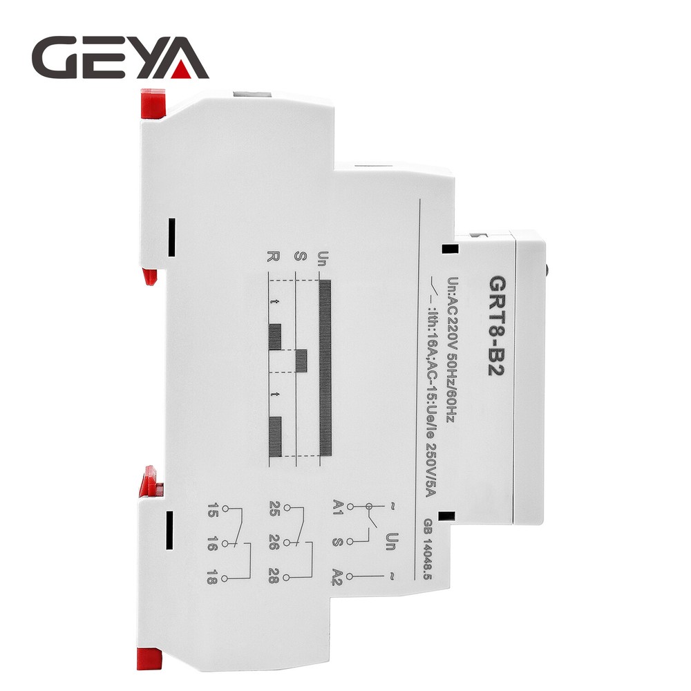 GEYA Off Delay On Delay Timer Time Delay Relay Switch AC230V 16A 1/2 Load & Rail