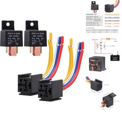 2 Packs Car Relay with Harness Truck Motor Heavy Duty 5-Pin 80A 12V Relay On/Off