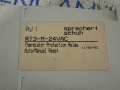 Sprecher Schuh RT3-M-24VAC Thermistor Protection Relay Auto/Manual Reset
