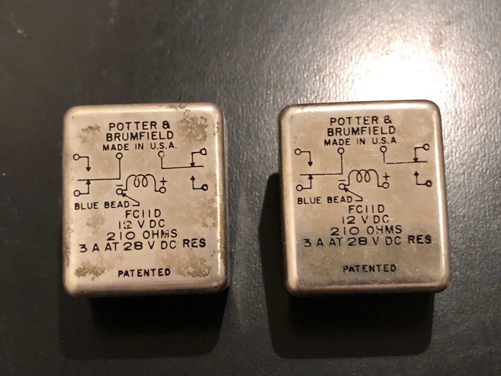 (2) Potter & Brumfield FC110 12 V DC 210 OHMS 3A AT 28 V DC RES – New Old Stock
