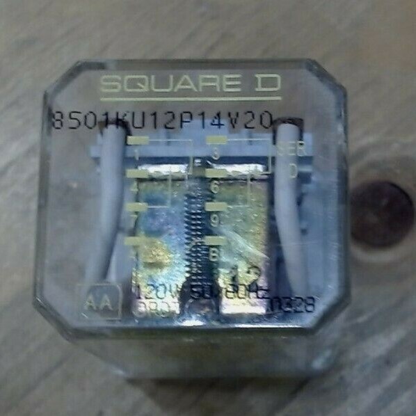 SQUARE D SCHNEIDER 8501KU12P14V20 RELAY 11 PINS SER.D 120V DPDT -FREE SHIPPING