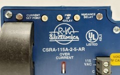 R-K ELECTRONICS CSRA-115A-2-5-AR AC Current Sensing Relay 115V 1-5A New Surplus