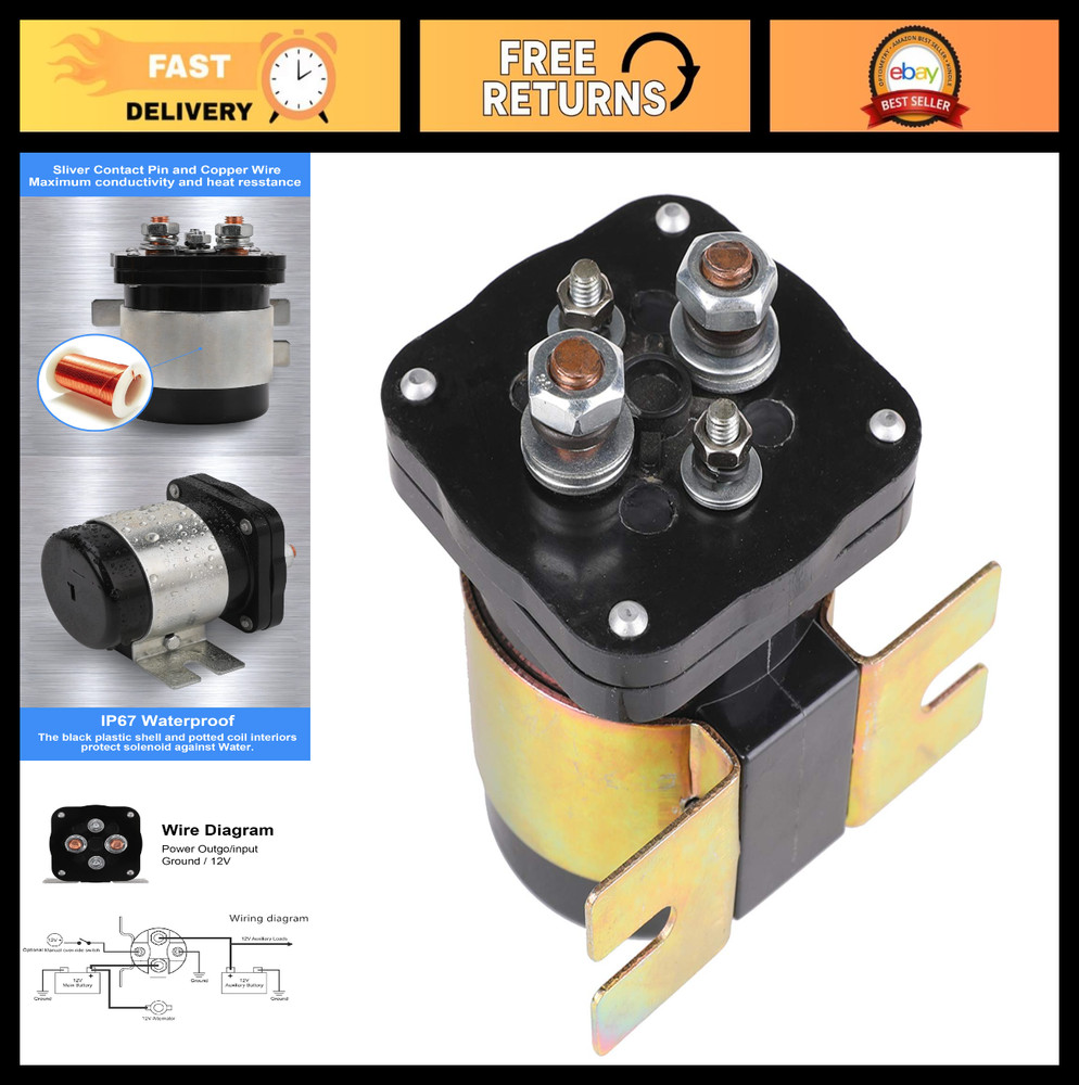 500A Battery Isolator Relay Kit for Mobile Audio, 12V Continuous Power Switch
