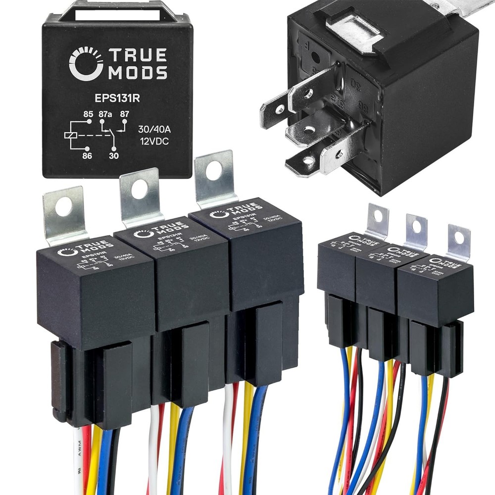 6 Pack BOSCH STYLE 5 PIN 12V Relay Kit ,12 Volt Automotive Relays for Auto Fan