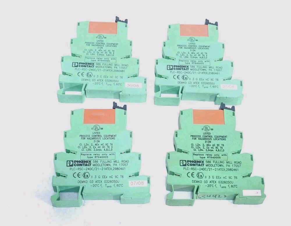 Phoenix Contact PLC-RSC-24DC/21-21ATEX,2980461 Relay Modules RT940005 (Lot Of 4)