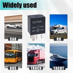 4 Pin 12V 30A Automotive Relay, 4-Pack Universal Heavy Duty Starte Size: 4 Pin