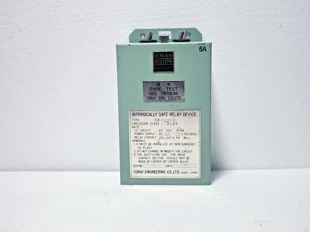 TORAY SR-12-C Intrinsically Safe Relay Device AC220V Hazardous Area *USED*