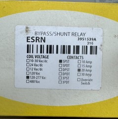 ESRN EMERGENCY LIGHTING BYPASS SHUNT RELAY, UL924, 120/277V