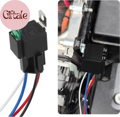 4Pin 12V Relay with 30A Fuse,Spst Normally Open Car Relay with 14 AWG Harness,Un