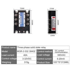TSR-40DA MGR-3 032 3840Z Solid State Relay for Mager DC-AC Three-phase 380VAC Re