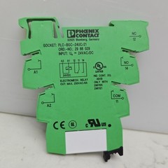 3 Pack Phoenix Contact PLC-BSC- 24UC/21 Relay Base 2966029 w/ 2961105 Relay 24V