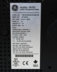 GE Multilin 750-P5-G5-S5-HI-A20-G-E SR750 Feeder Management Relay. (D2740544)