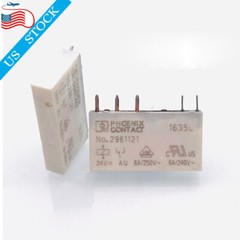 20PC Contact Single Miniature Power Relay For Phoenix 2961121 24VDC 250VAC 5 Pin