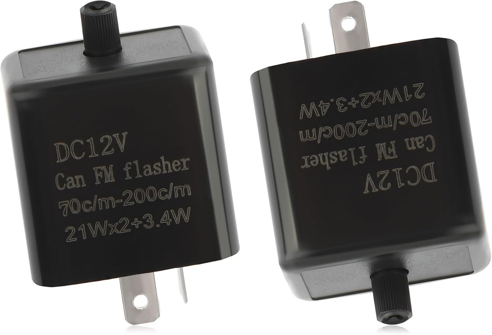 2PCS 12V LED Flasher Relay 2 Pin,Adjustable Turn Signal Relay for Repairing Moto