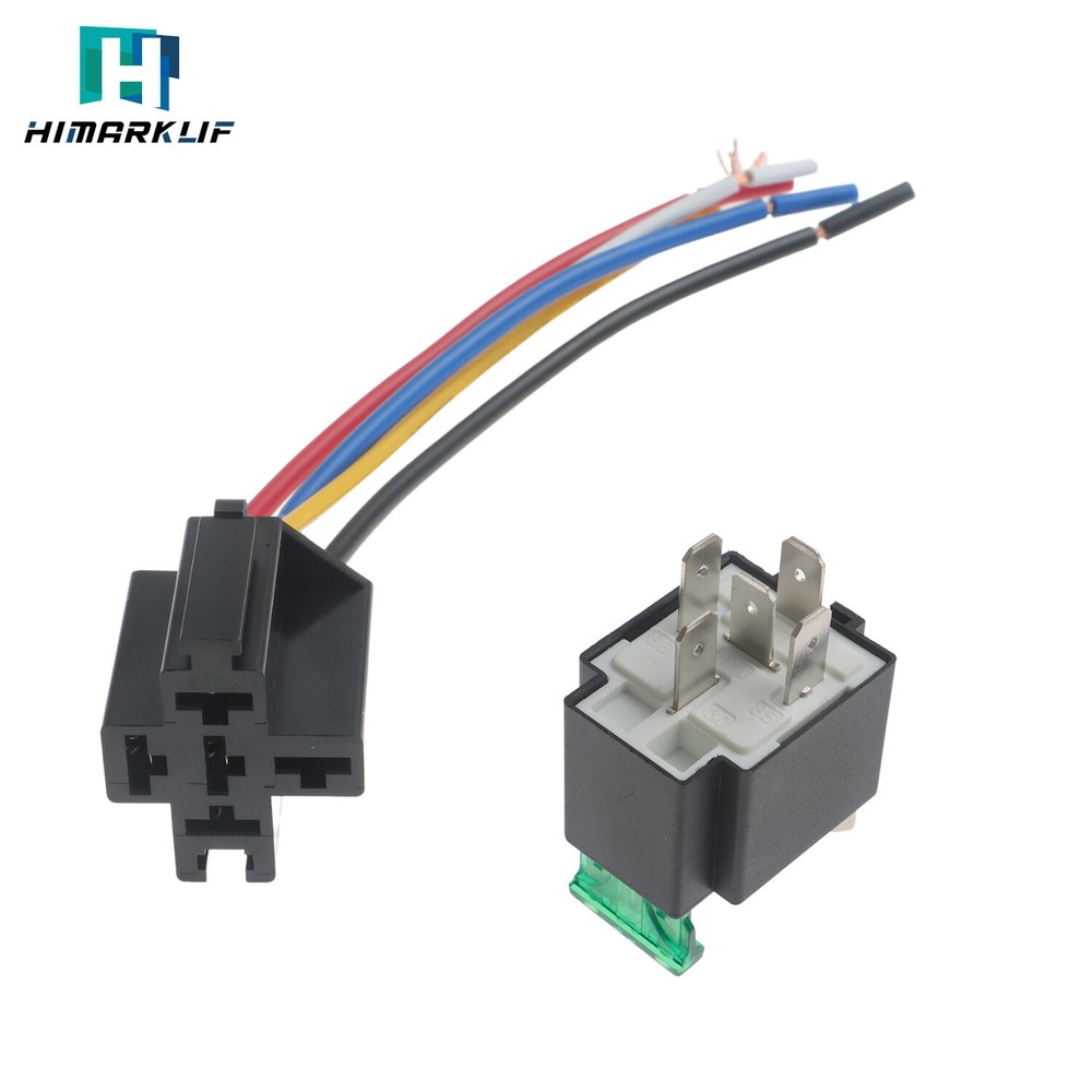 Aftermarket 12V Audio Relay Switch Pigtail 144AWG Wire-5-Pin Relay 30 Amp Fuse