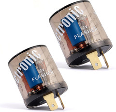 2PCS 12V Flasher Relay,Heavy Duty 2-Pin Turn Signal Relay Only for Repairing Hal