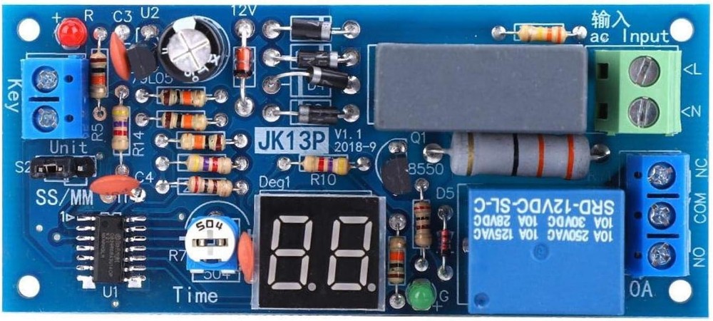 220V AC Delay Timer Relay Module Multifunction Time Relay with 199 Seconds Un…