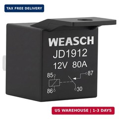 2 Pack JD1912 Car Relay, 12V 80A, 4 Pin SPST, Automotive Switches and Starters,