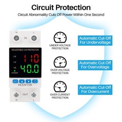 Over and Under Voltage Protector Adjustable 110V,40A Voltage Regulator with L…