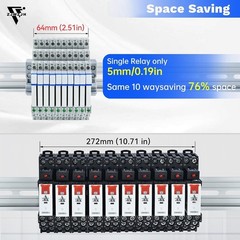 UL Listed 10Pcs Miniature Electromagnetic Relay 24V Coil DC/AC; Signal for PLC