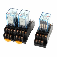 3 Pcs AC 110/120V Coil 14Pin 4PDT 35mm DIN Rail Electromagnetic Power Relay