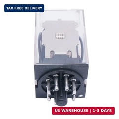 TWTADE/JTX-2C, MK2P-I DPDT Power Relay with Plug-in Terminal Socket Base, AC 12V